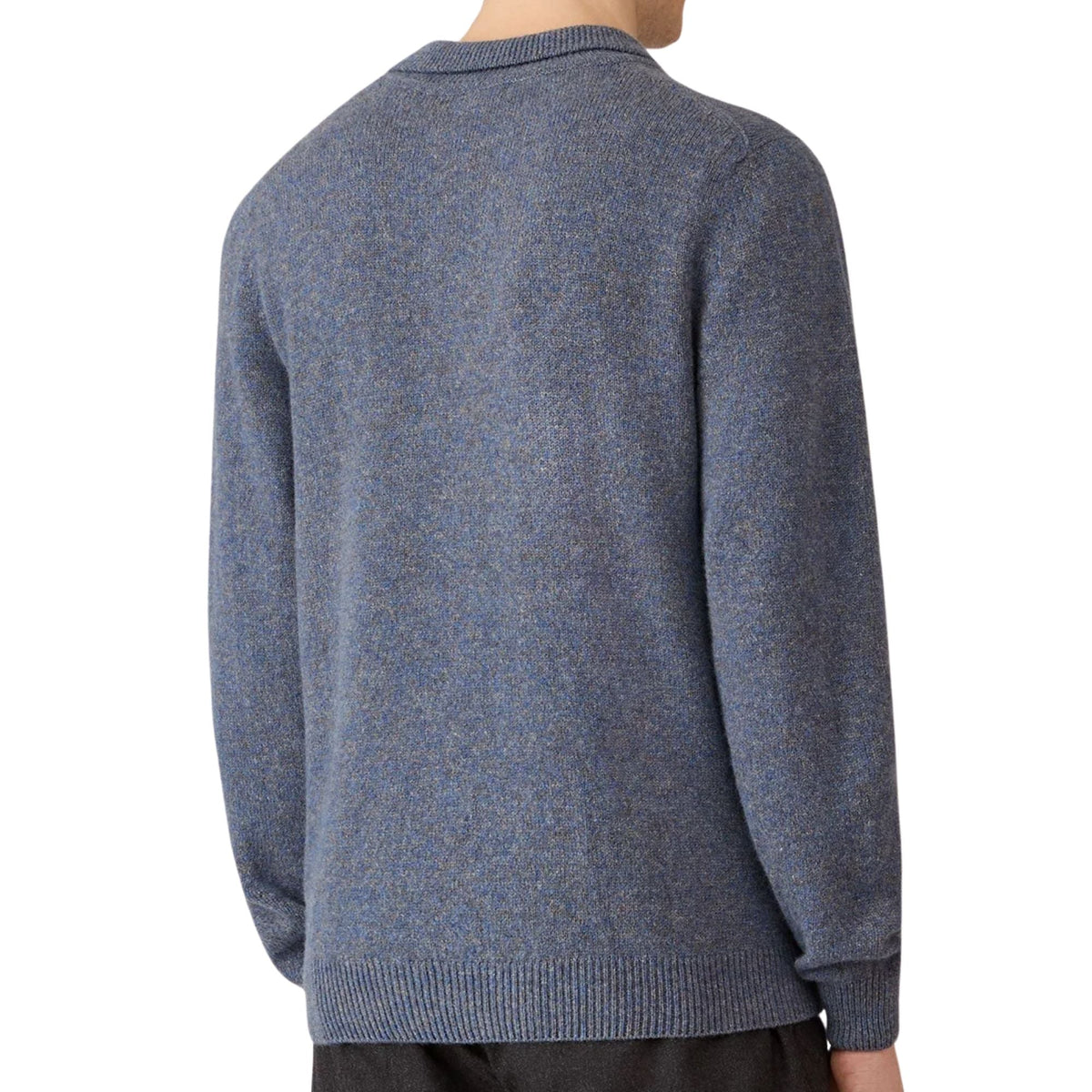 Sunspel Lambswool Polo Shirt - Denim Twist