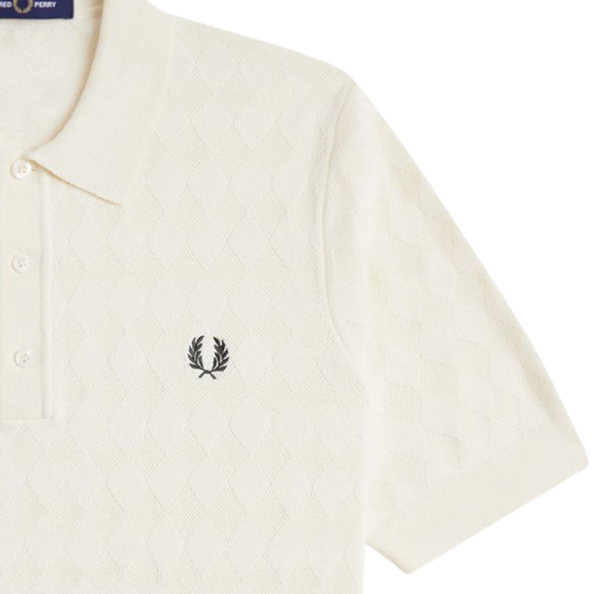 Fred Perry Pointelle Knitted Shirt - Ecru