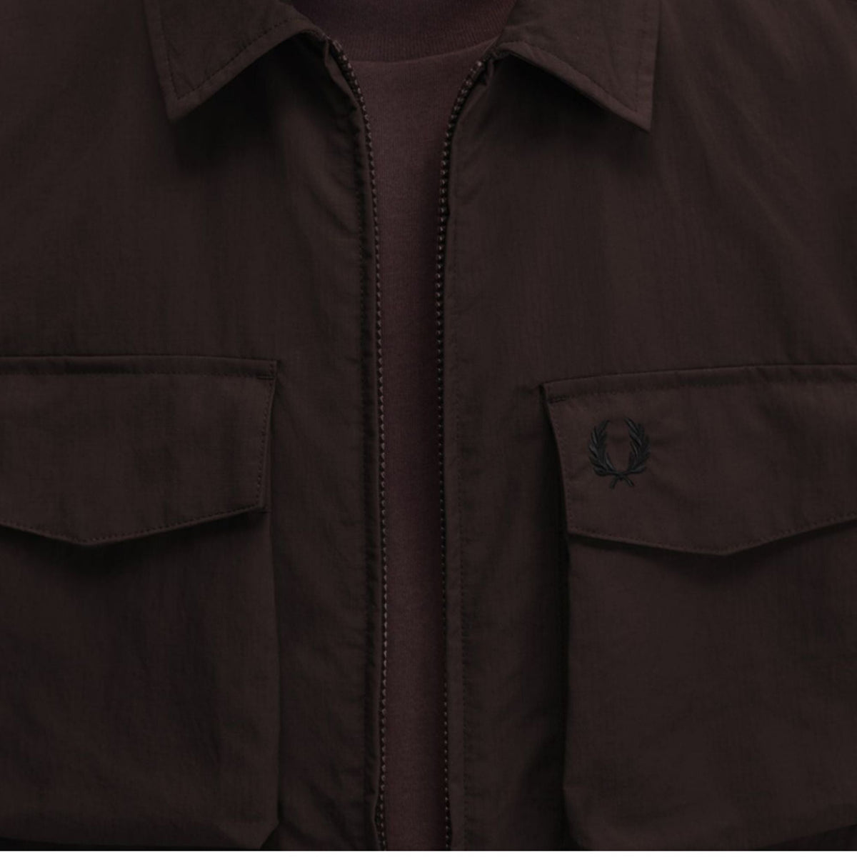Fred Perry Ripstop Pocket Overshirt - Rich Brown