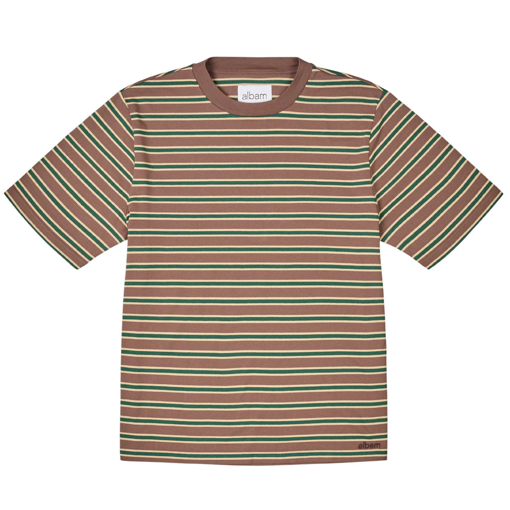 Albam Tame Stripe T-Shirt - Walnut