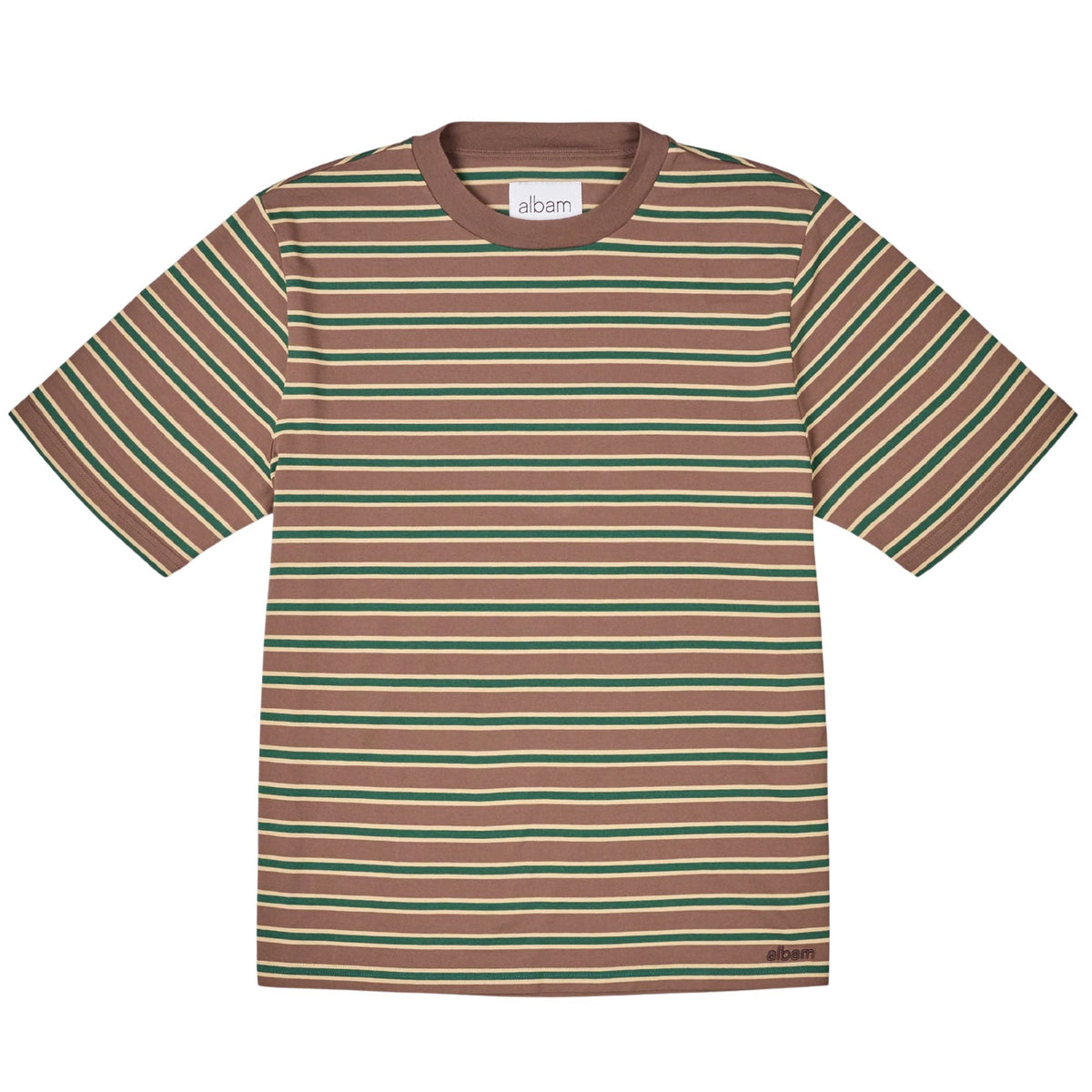 Albam Tame Stripe T-Shirt - Walnut