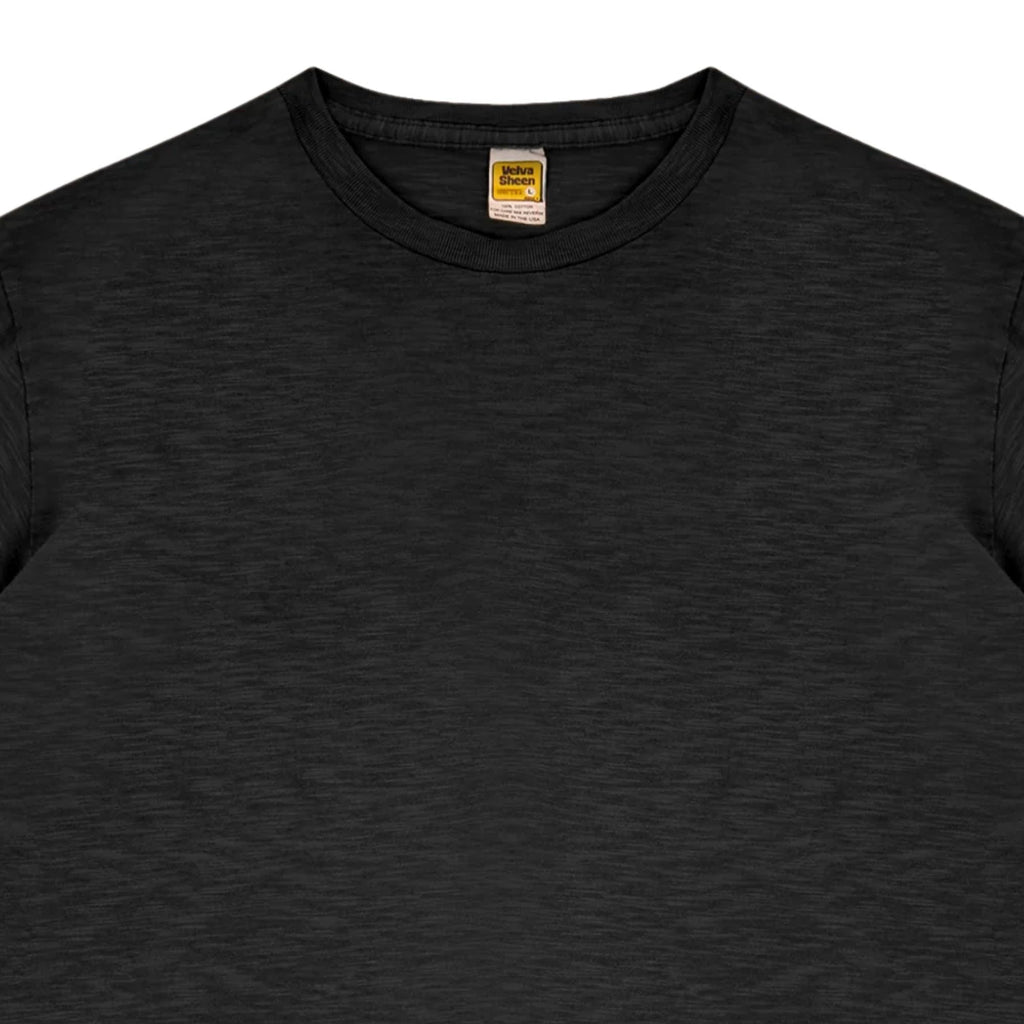 Velva Sheen Rolled Short Sleeve Crew Neck T-Shirt - Black