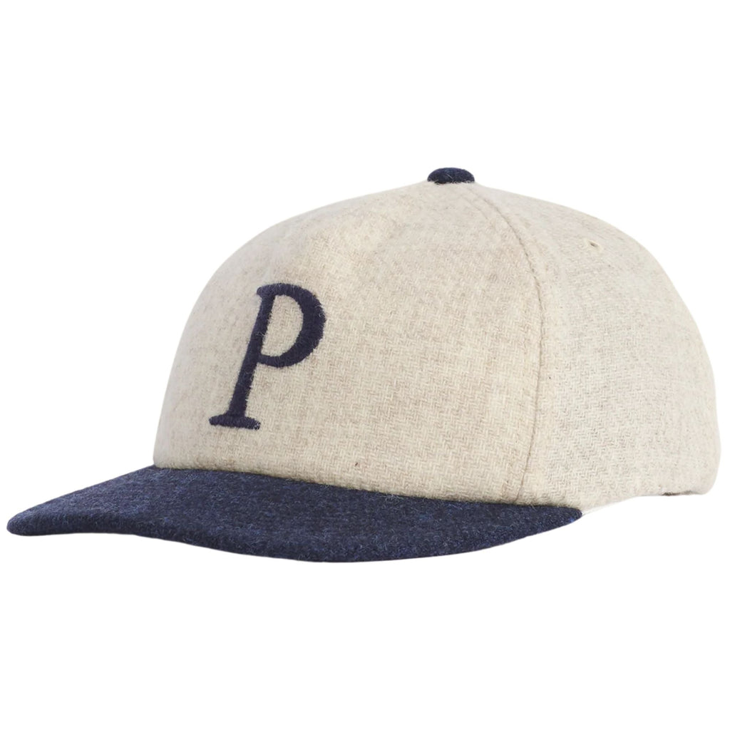 Portuguese Flannel Wool Cap - Ecru/Blue