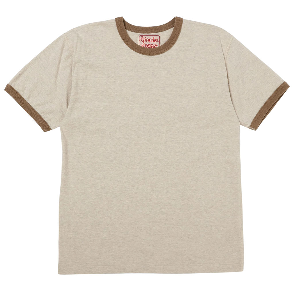 Wonder Looper Recycled Cotton Foxfibre® Ringer T - Stone