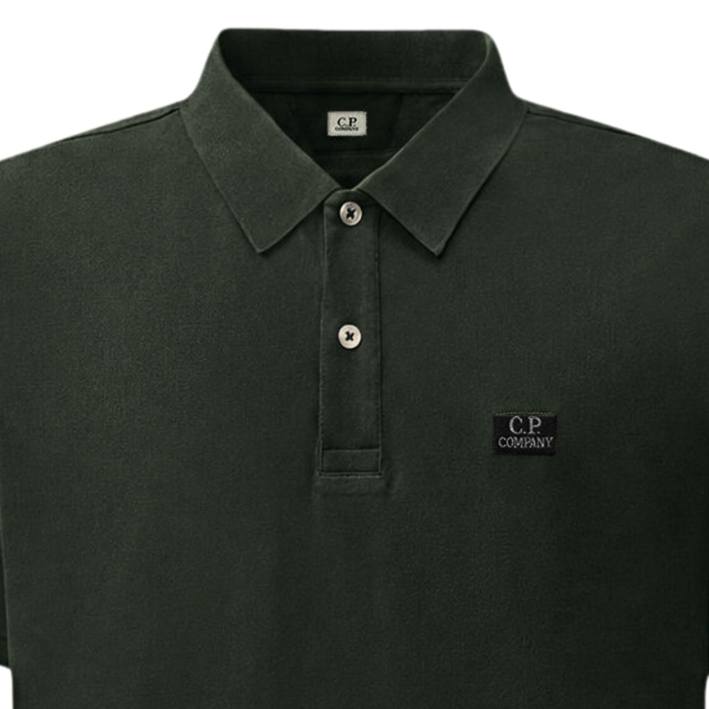 C.P Company Stretch Piquet Short Sleeve Polo - Raven
