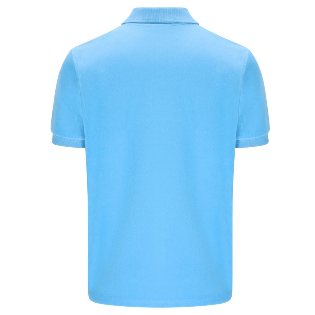Sergio Tacchini Cardona Velour Zip Polo Shirt - Baltic Sea