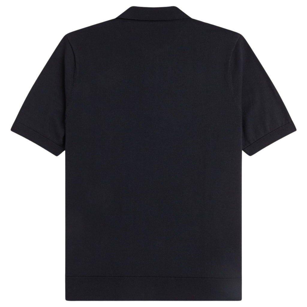 Fred Perry Argyle Knitted Shirt - Black