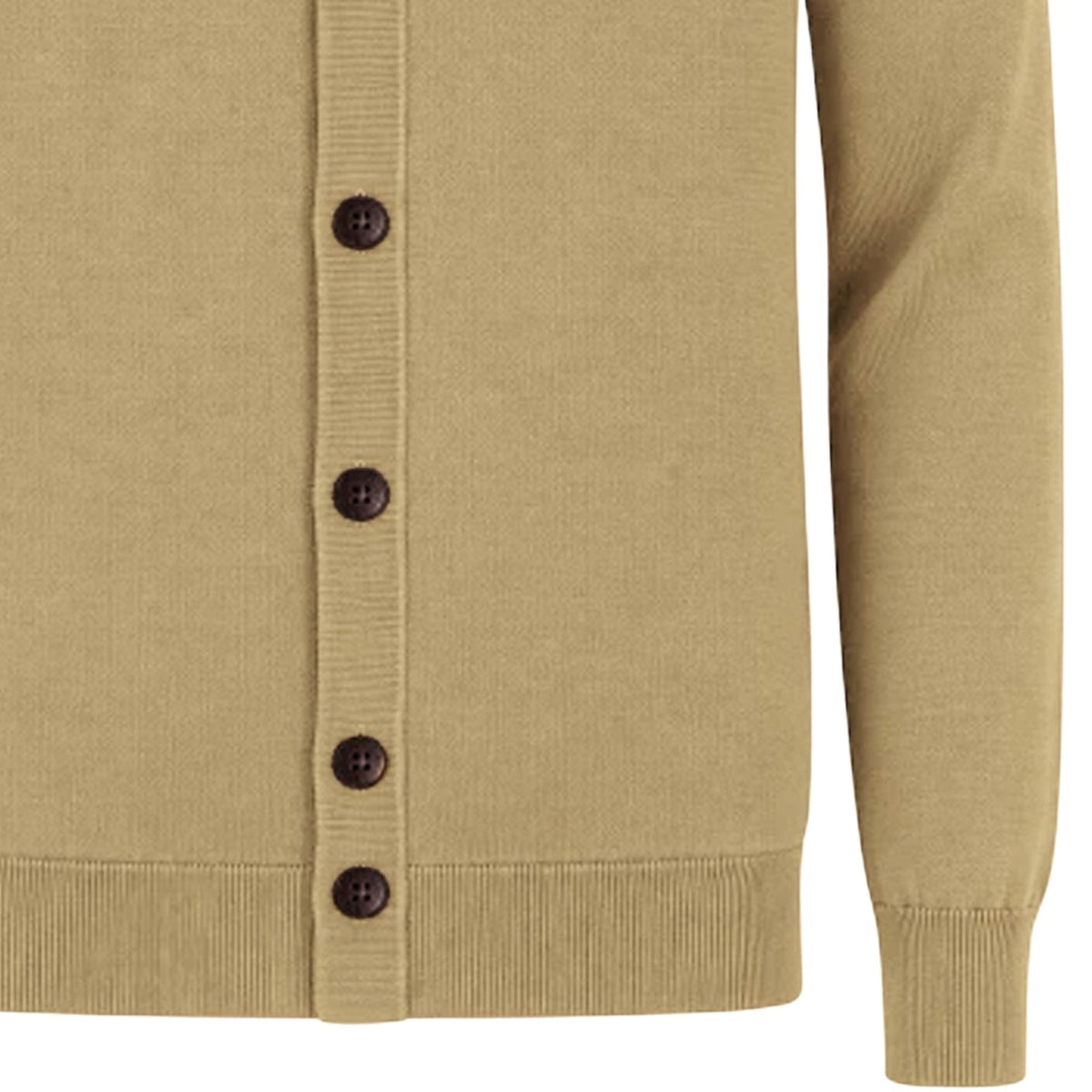 Gabicci Vintage Azima Long Sleeve Plain Knit Button Thru - Caramel