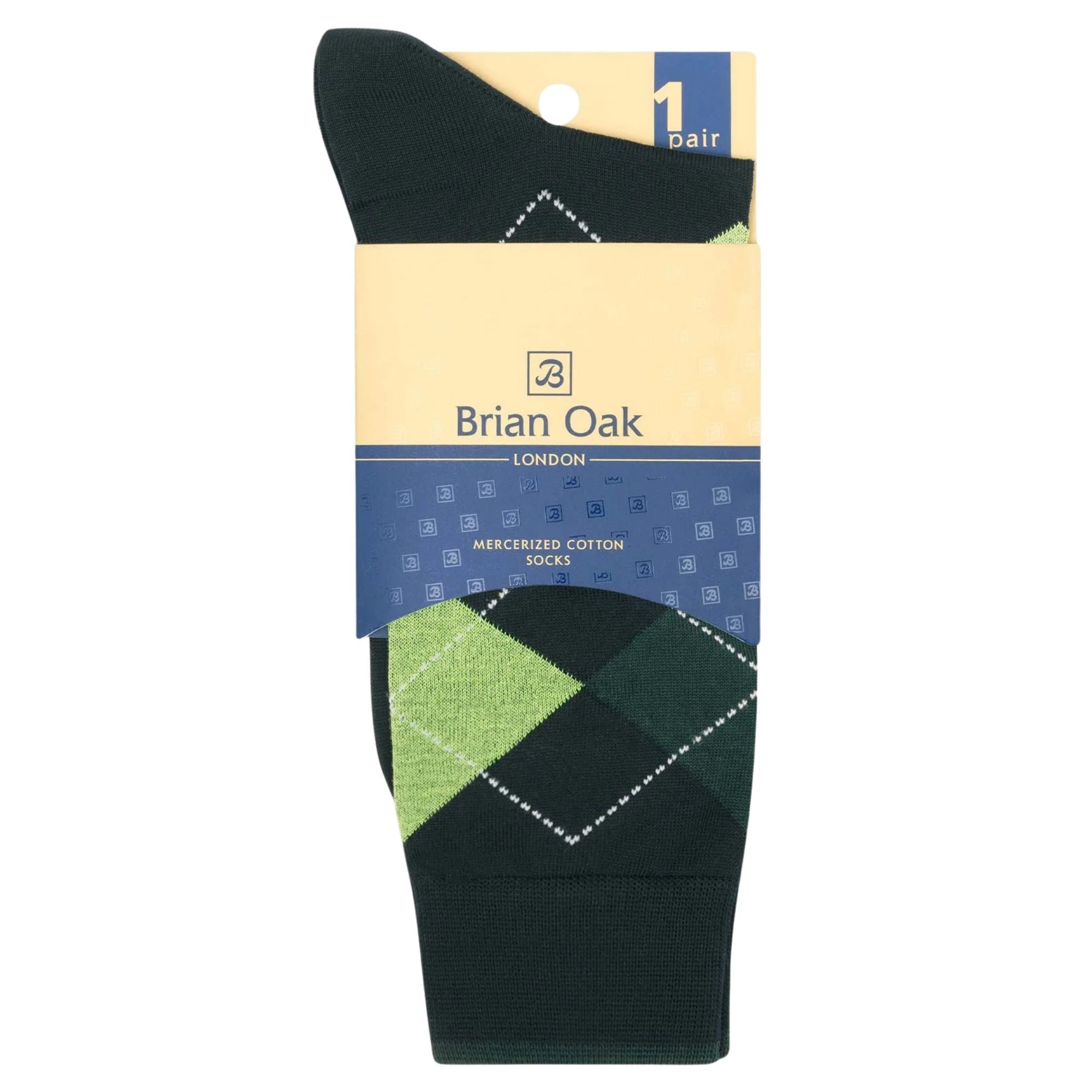 Stuarts London Brian Oak Argyle Socks - Green