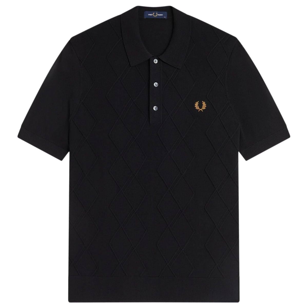 Fred Perry Cable Knitted Shirt - Black