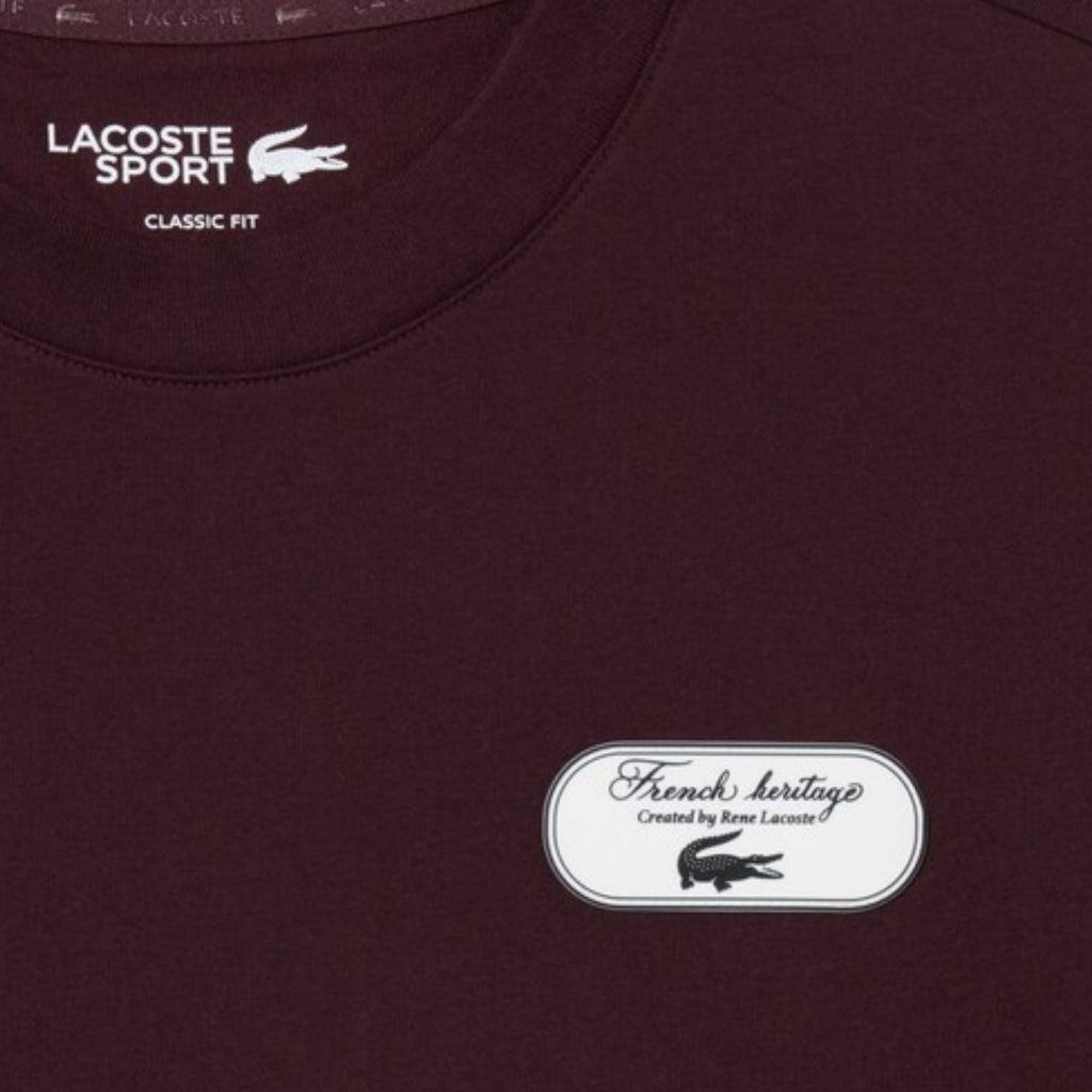 Lacoste Ultra Dry Tennis Heritage Graphic T-Shirt - Merlot