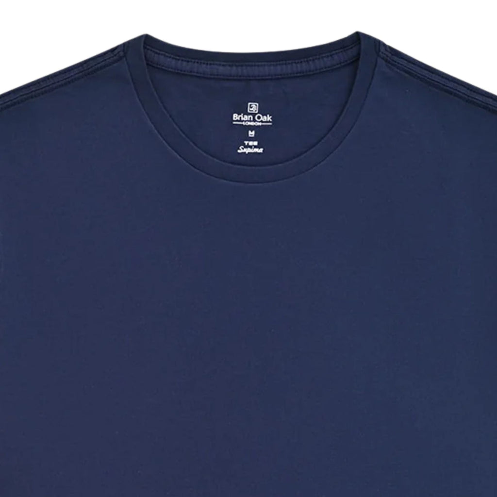 Stuarts London Brian Oak Pure Supima Cotton T-Shirt - Navy