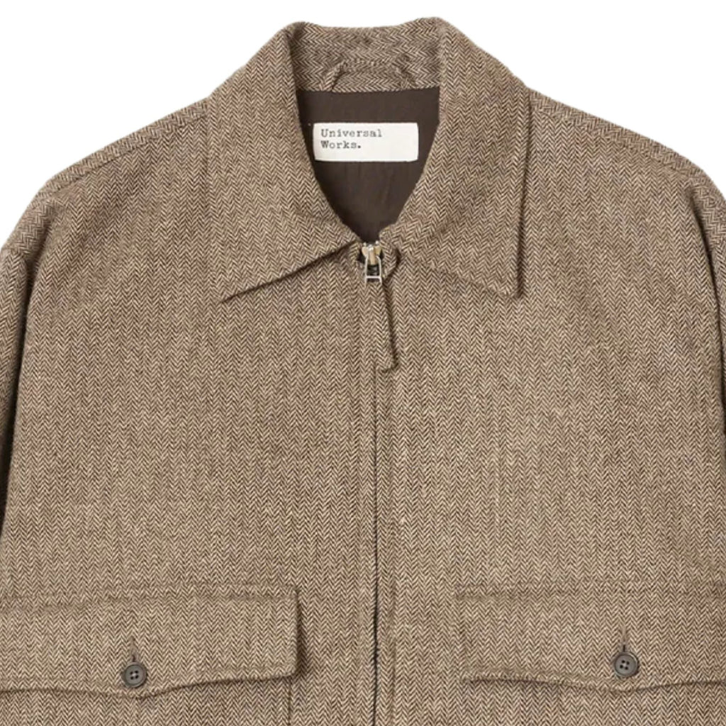 Universal Works Wool Herringbone E130 Jacket - Brown