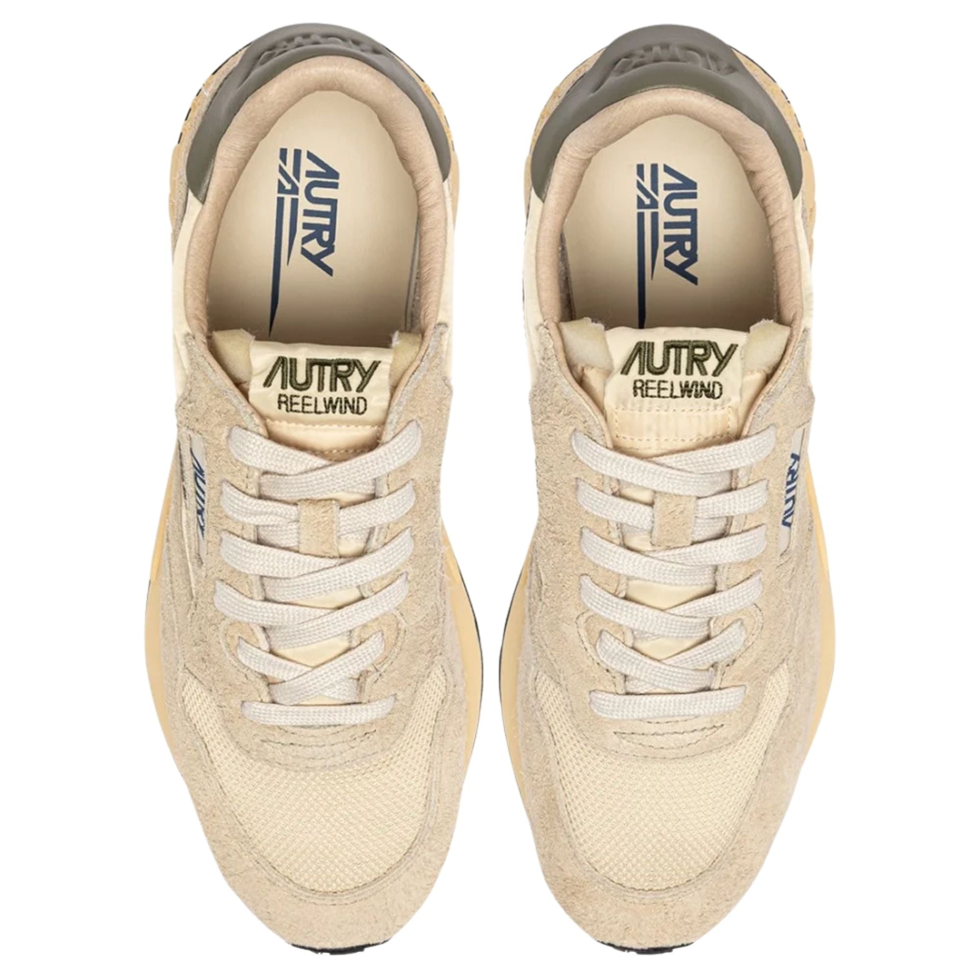 Autry Reelwind Low Sneakers - Ecru/Covert Green