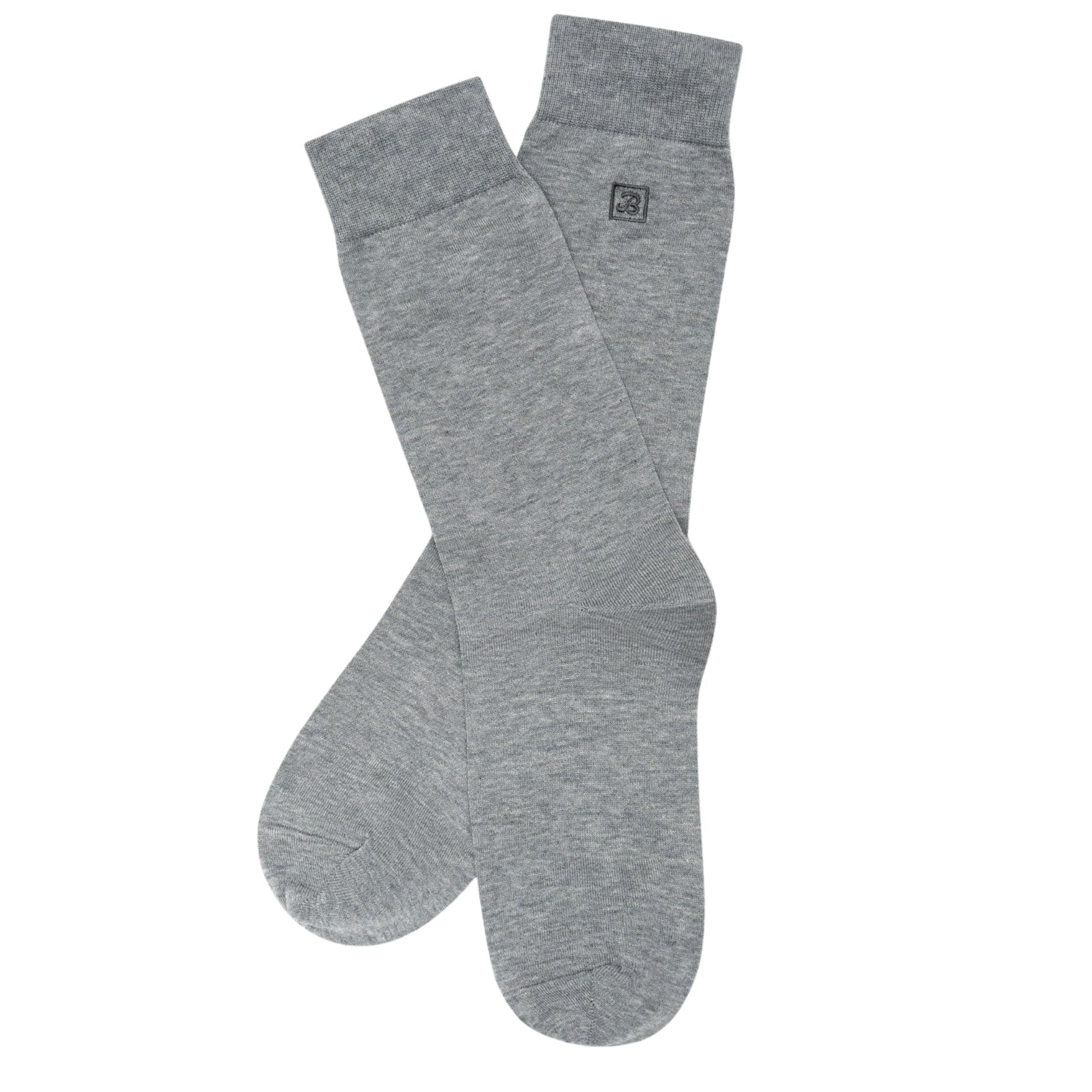 Stuarts London Brian Oak Plain Socks - Grey