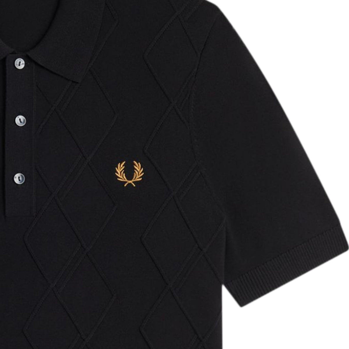 Fred Perry Cable Knitted Shirt - Black