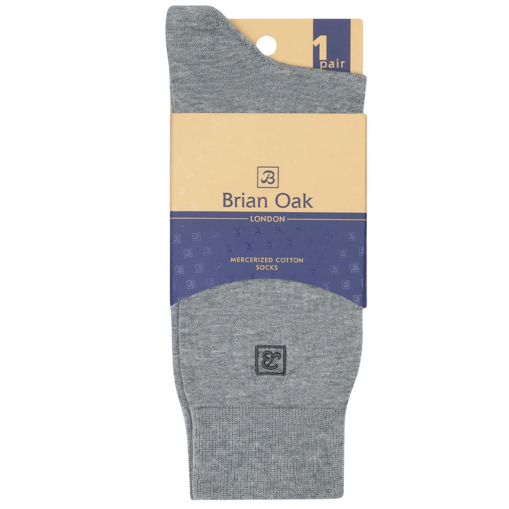 Stuarts London Brian Oak Plain Socks - Grey