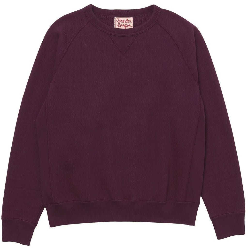 Wonder Looper Double Heavyweight French Terry Pullover Crewneck - Burgundy