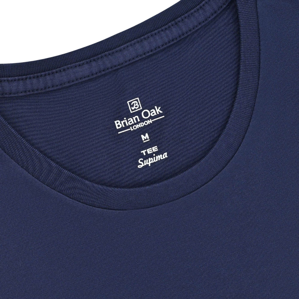 Stuarts London Brian Oak Pure Supima Cotton T-Shirt - Navy