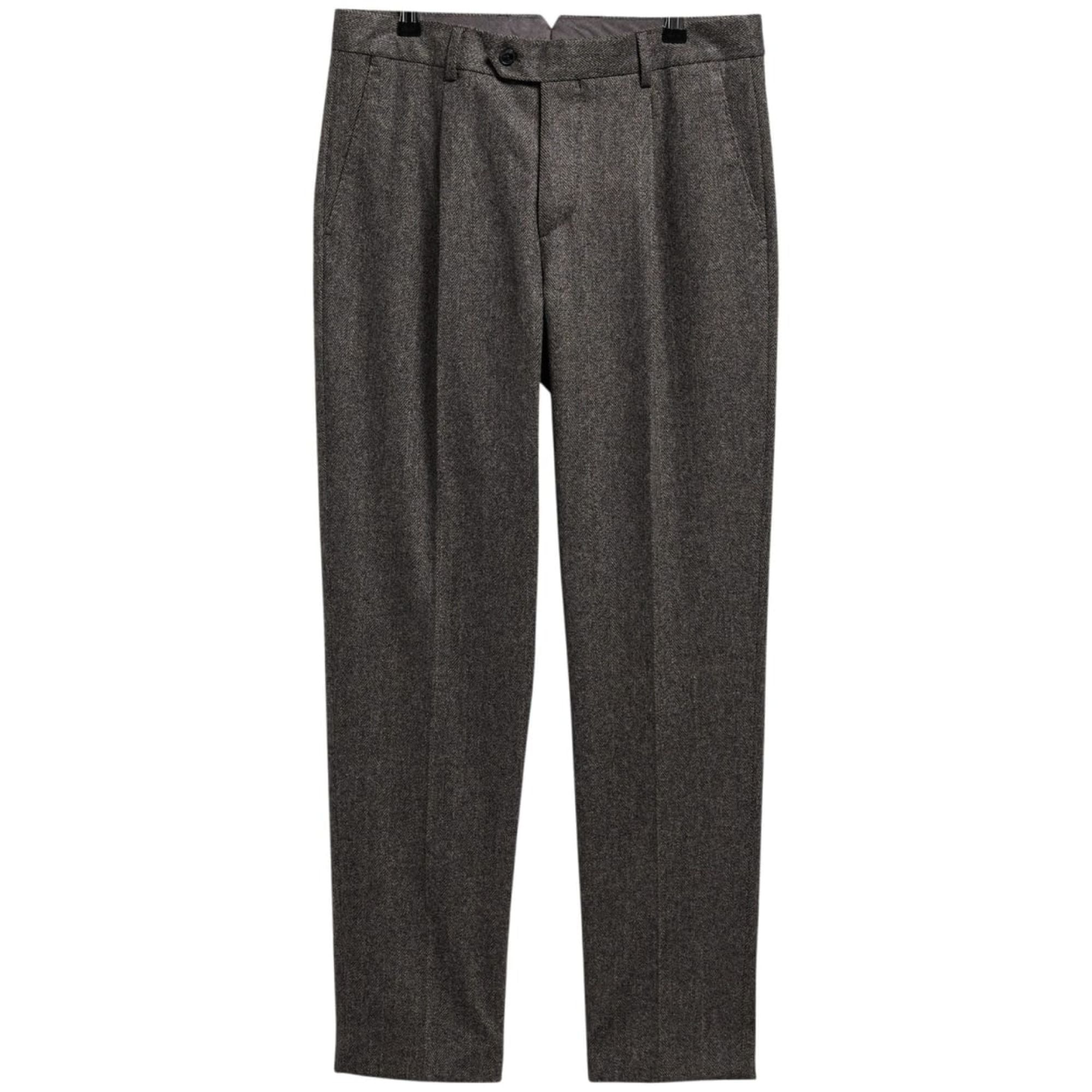 Barbour Fairford Herringbone Trousers - Grey Marl