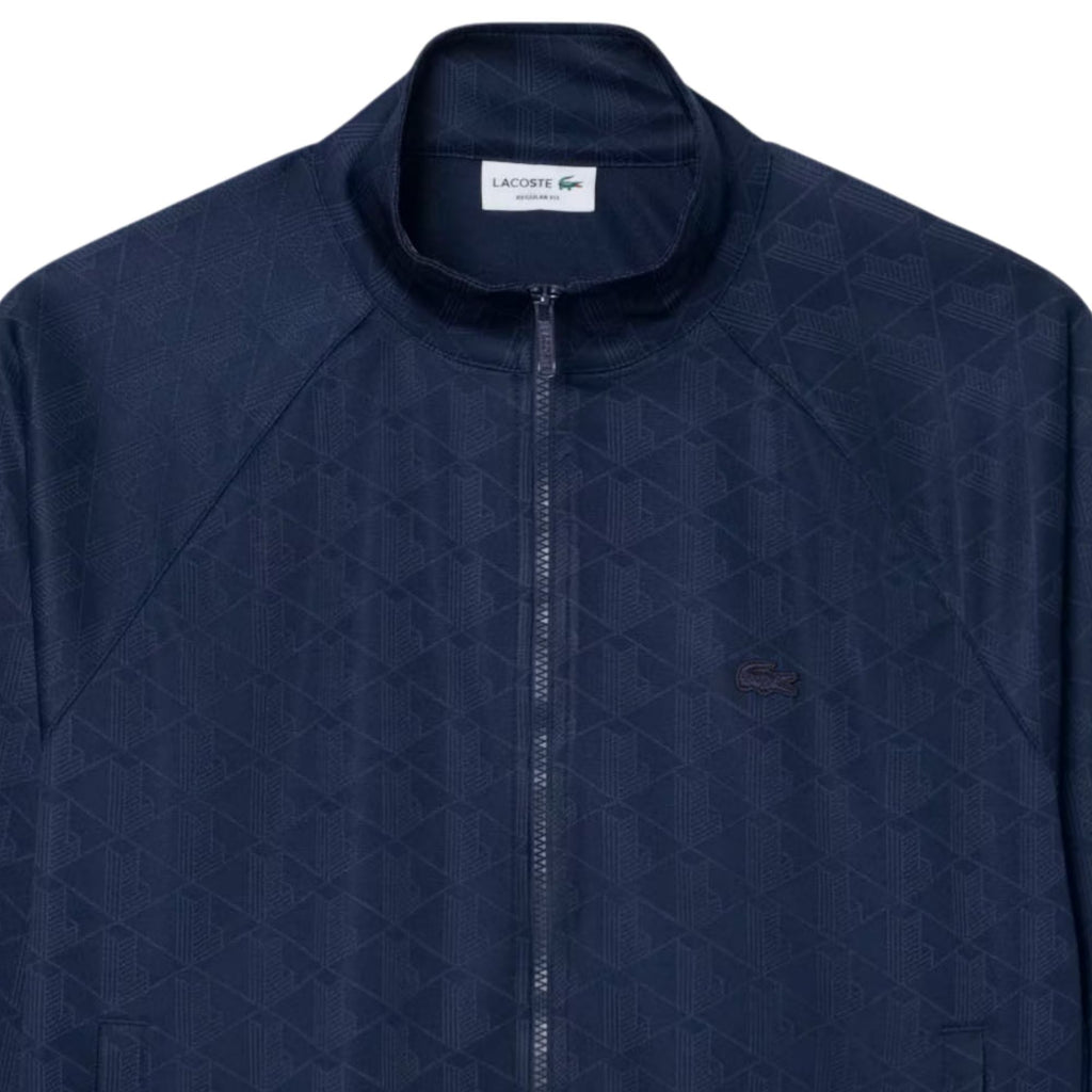 Lacoste Monogram Jacquard Zipped Jacket - Navy