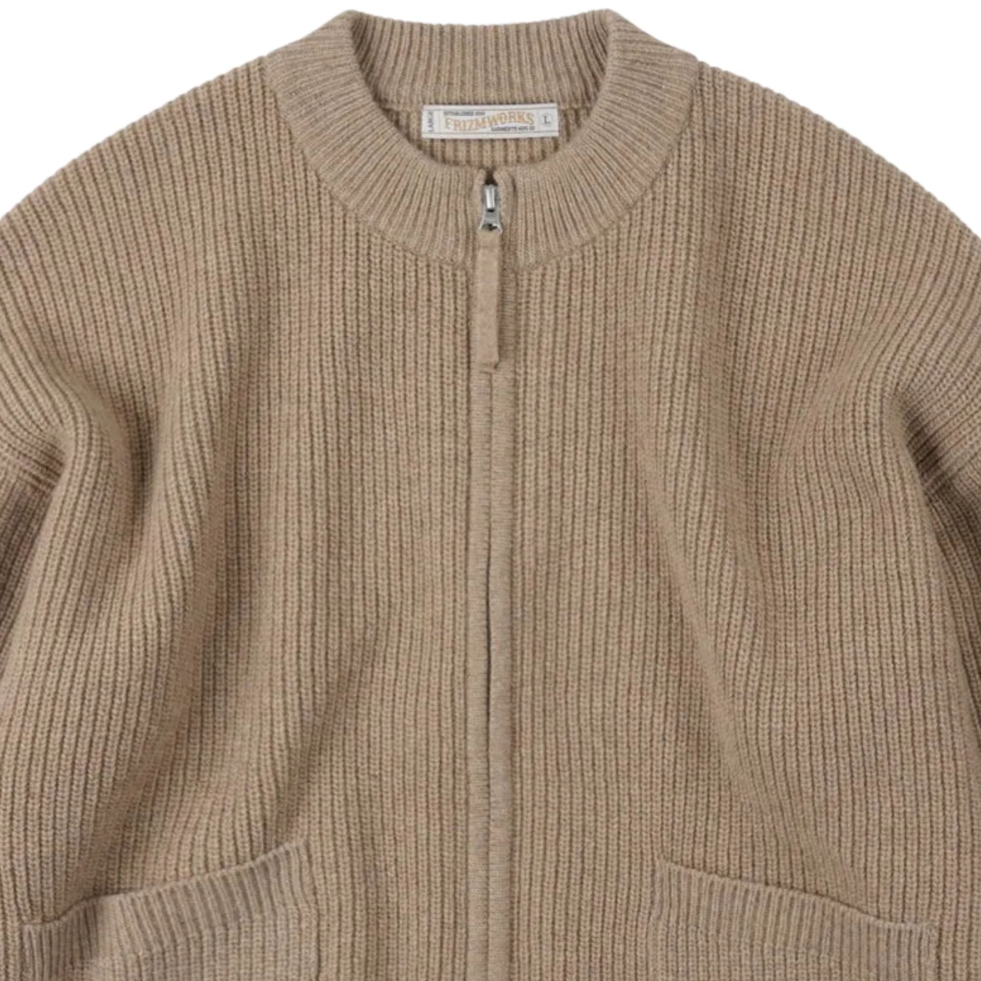 FrizmWORKS Wool Deck Zip Up Cardigan - Oatmeal