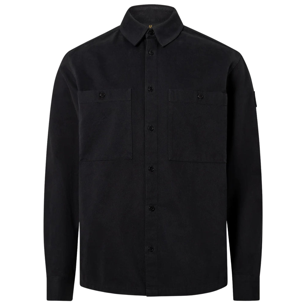 Belstaff Outpost Shirt Cotton Herringbone - Black
