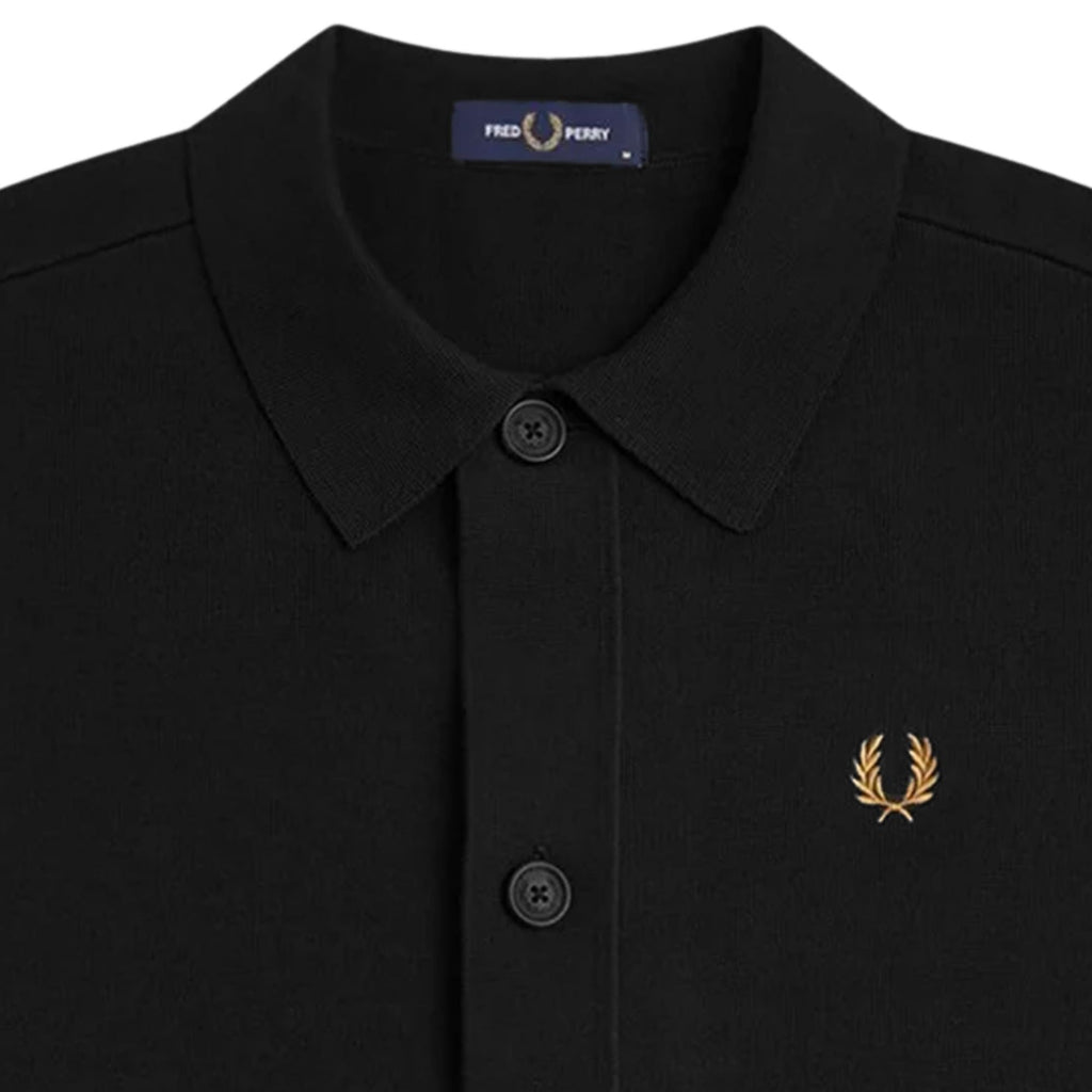 Fred Perry Knitted Overshirt - Black