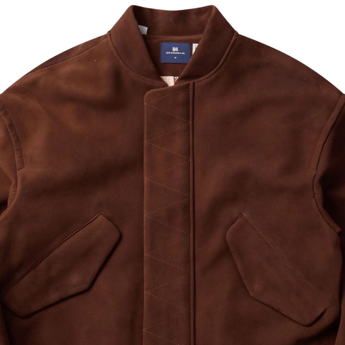 Levi's Blue Tab Suede Bomber Jacket - Brown