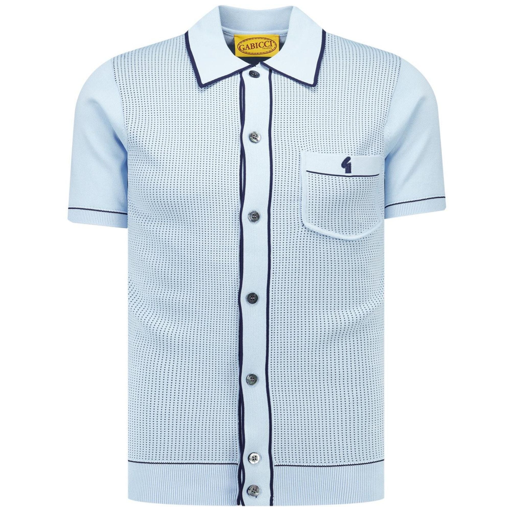 Gabicci Vintage Di Lello Knit Polo - Surf