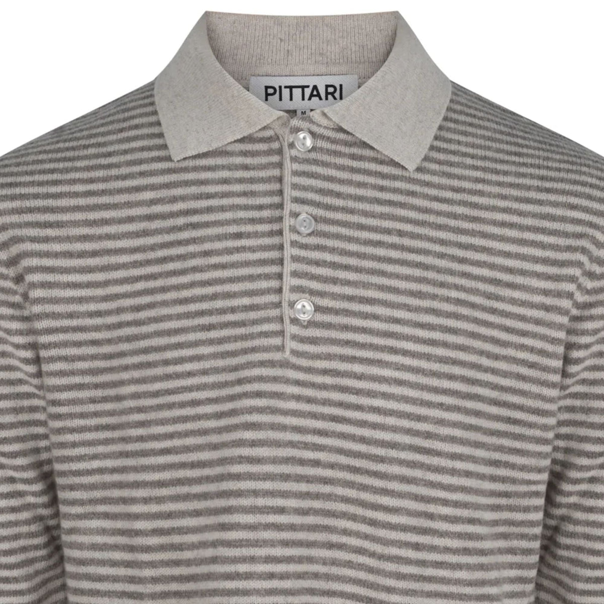 Pittari Trent Long Sleeved Lambswool Polo - Clay/Vole