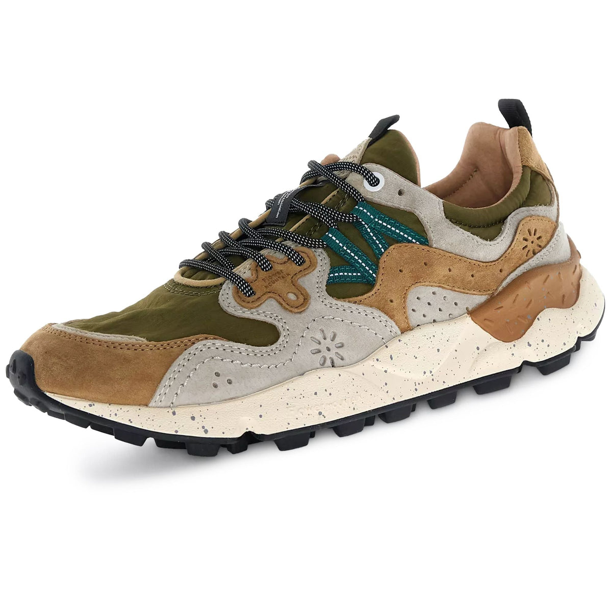 Flower Mountain Yamano 3 Man Trainers - Cream/Brown/Taupe