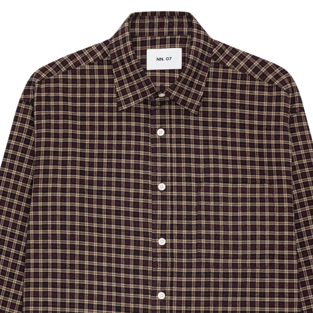 NN07 Deon Shirt - Bordeaux Check