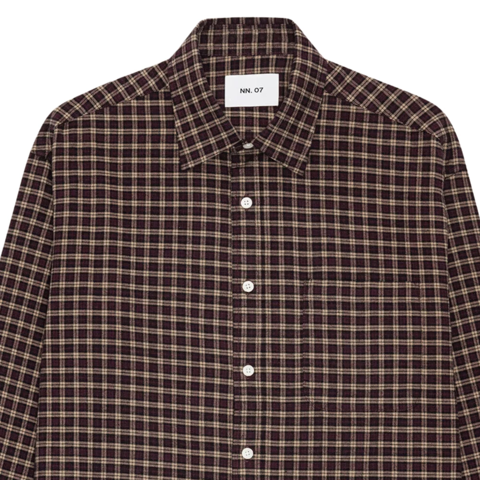 NN07 Deon Shirt - Bordeaux Check