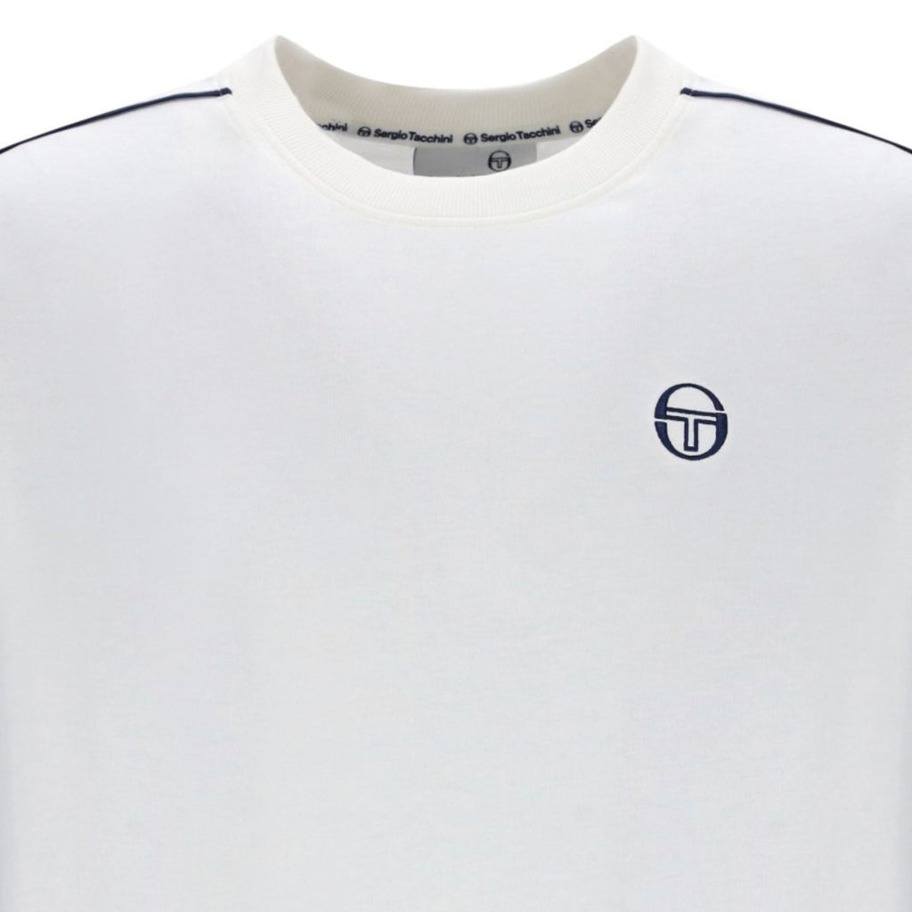 Sergio Tacchini Santis Raised Logo T-Shirt - Gardenia/Maritime Blue