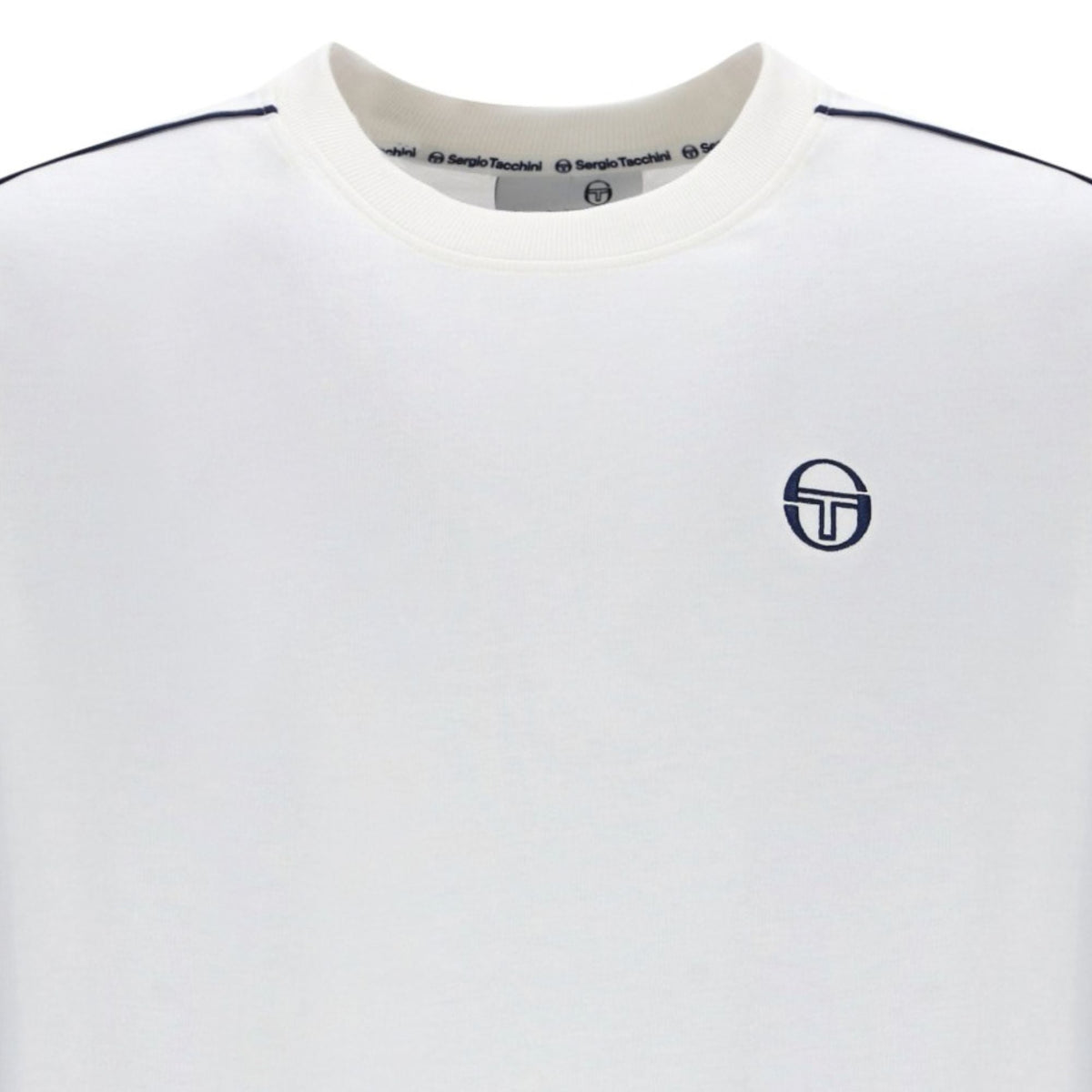 Sergio Tacchini Santis Raised Logo T-Shirt - Gardenia/Maritime Blue