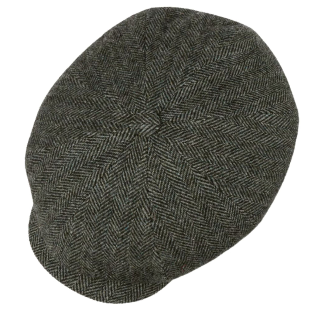 Stetson Hats Hatteras Classic Wool Flat Cap - Grey/Black
