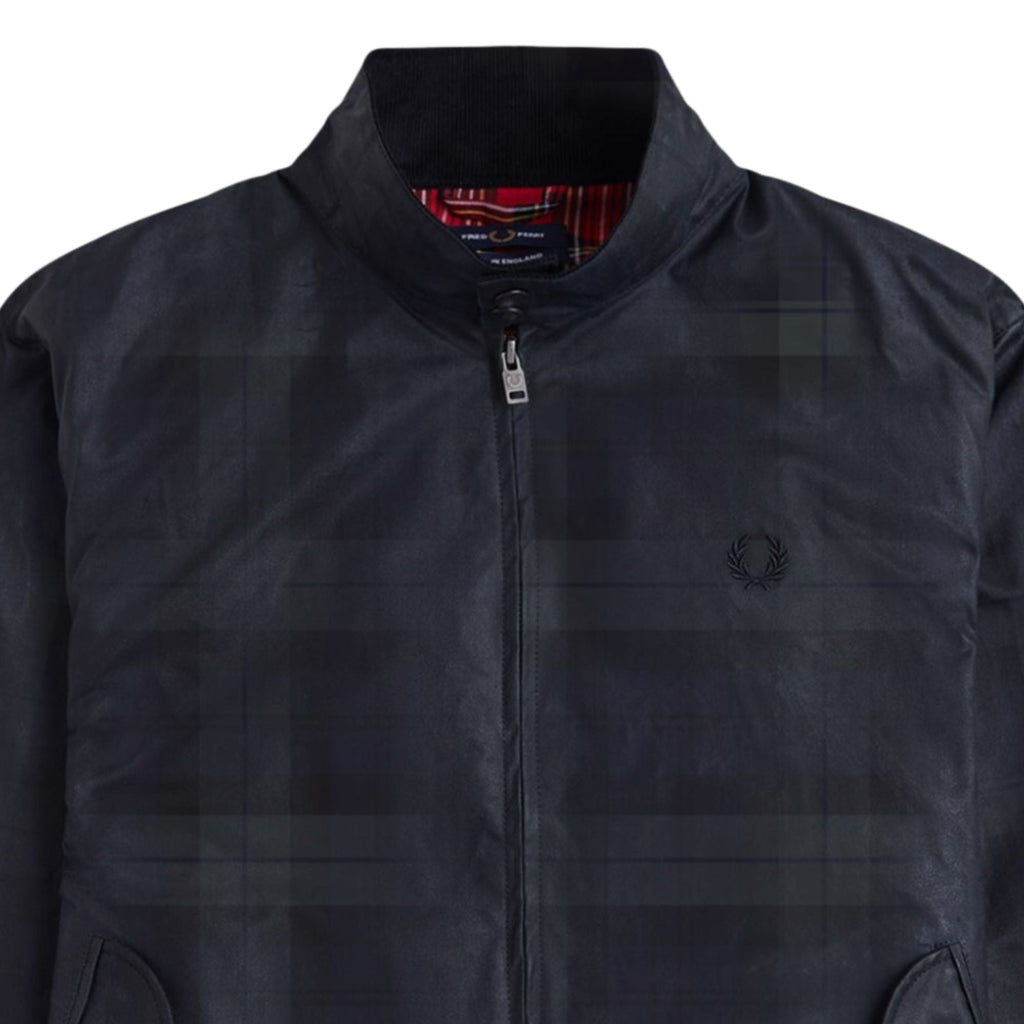 Fred Perry Waxed Harrington Jacket - Blackwatch