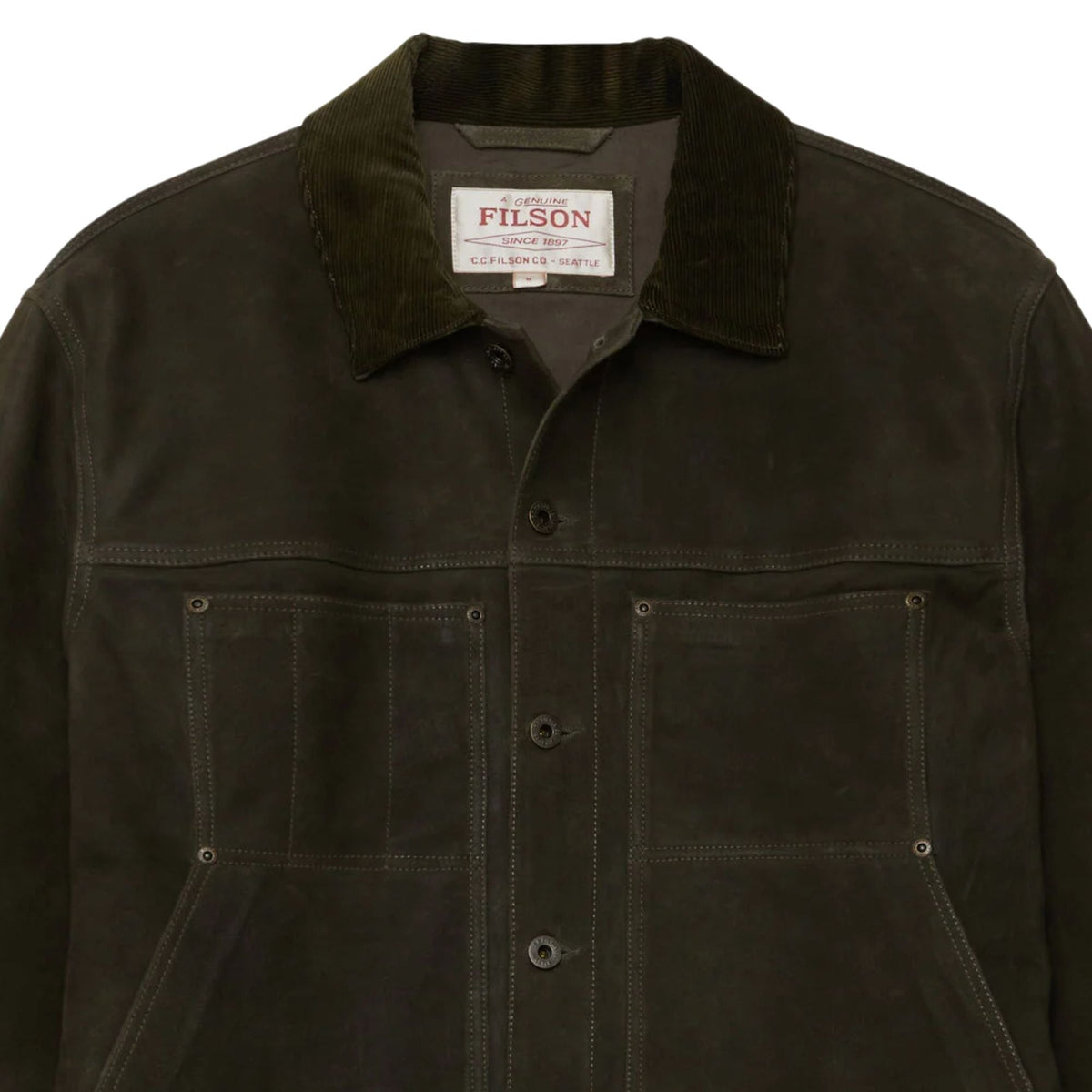 Filson Waxed Suede Short Cruiser - Otter Green