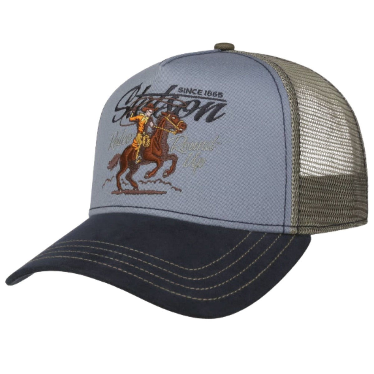 Stetson Hats Rodeo Round Up Trucker Cap - Blue