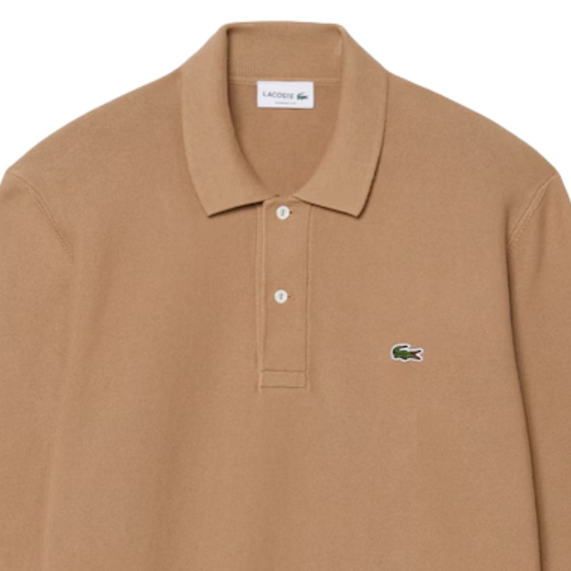 Lacoste Classic Fit Long Sleeved Knitted Polo Shirt - Brown