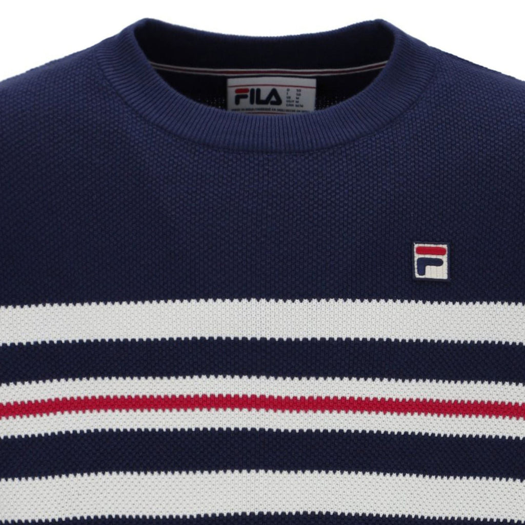 Fila Vintage Gerardo Knitted T-Shirt - Fila Navy