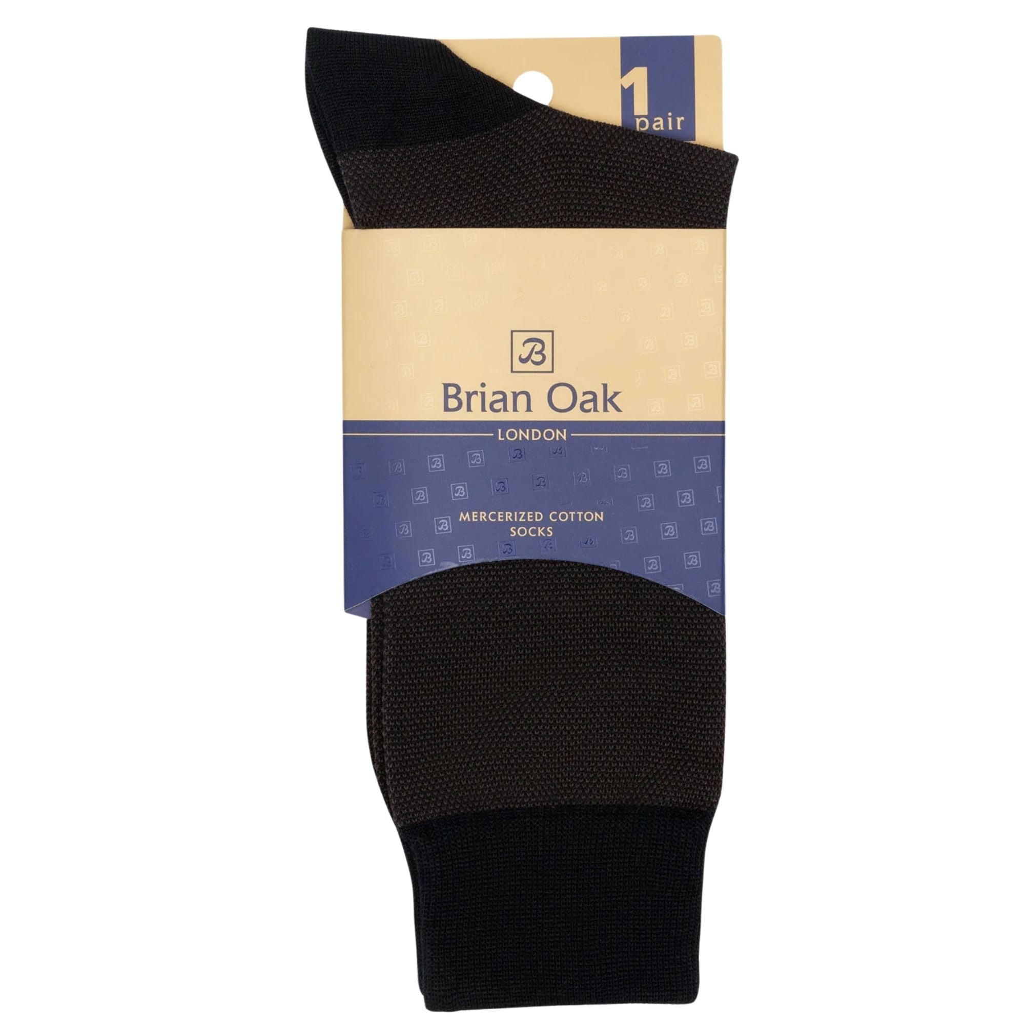 Stuarts London Brian Oak Birds Eye Patterned Socks - Dark Brown