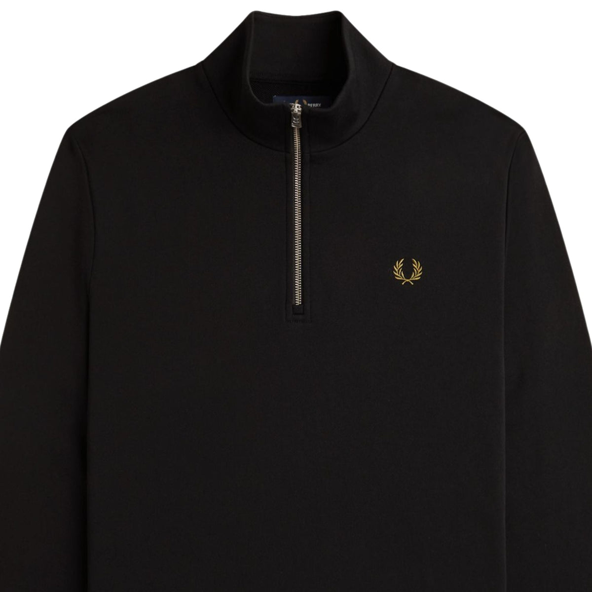 Fred Perry Half Zip Sweatshirt - Black/Snow White/Bronze