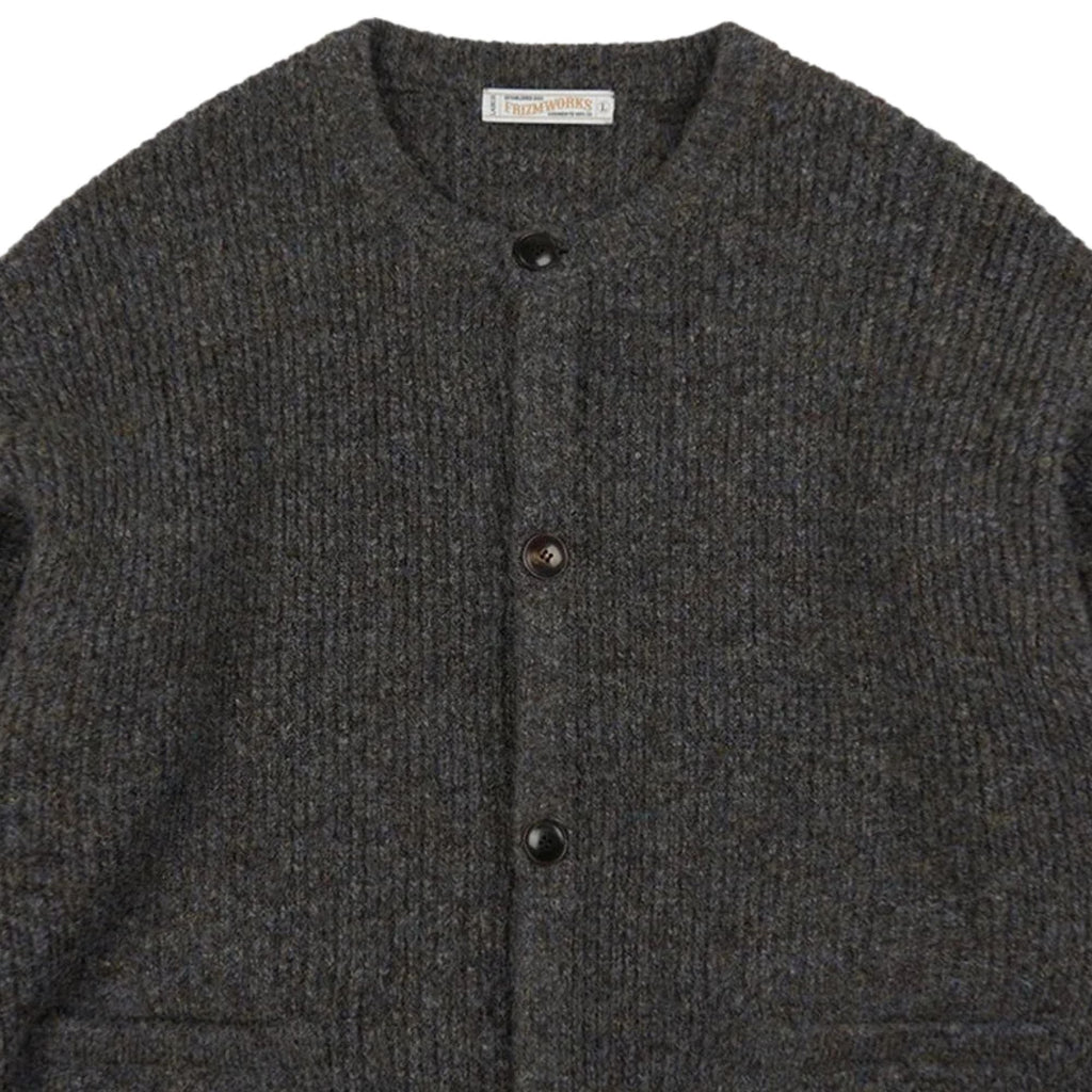 Frizmworks Brushed Wool Round Cardigan - Brown
