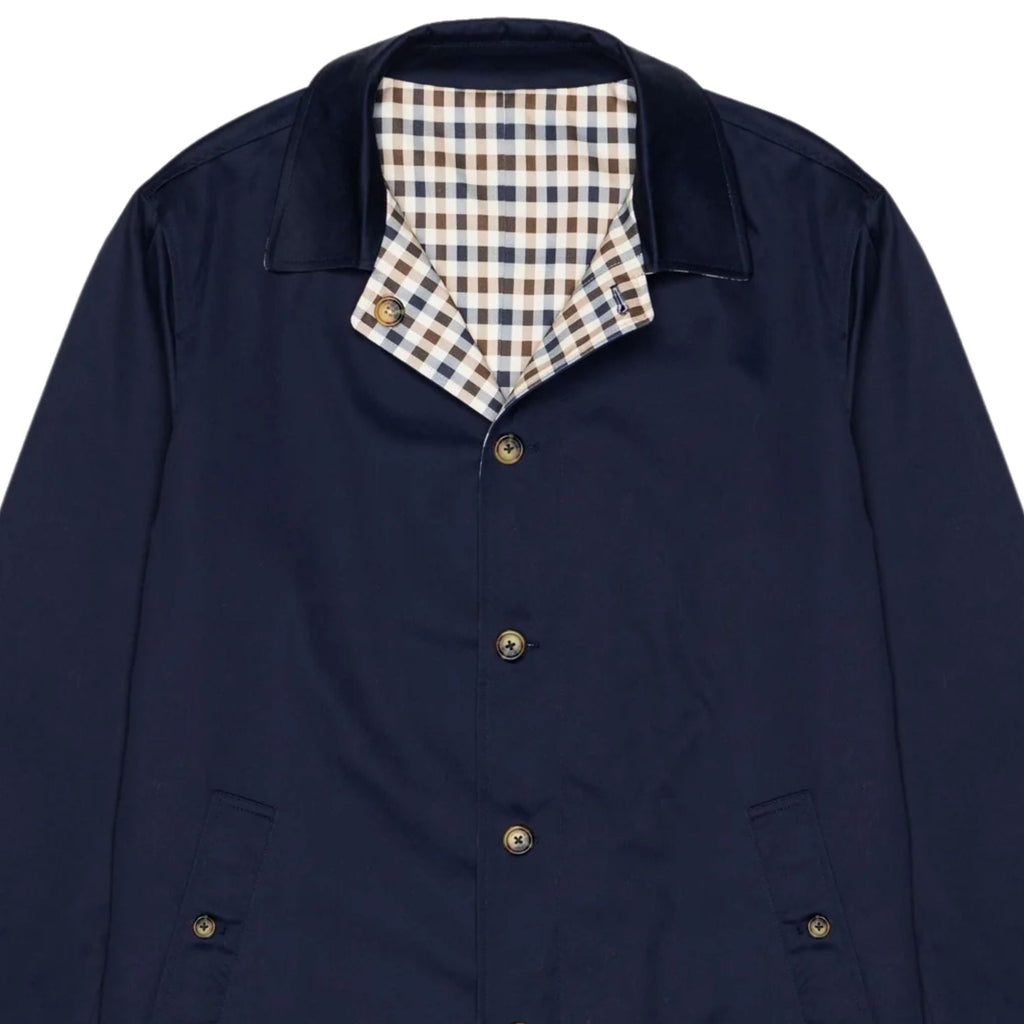 Aquascutum Archival Reversible Mid Coat - Navy