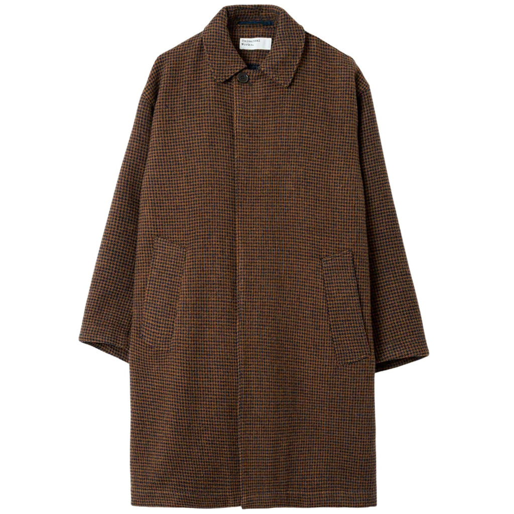 Universal Works Wool Tweed Mix Stan Coat - Navy/Brown