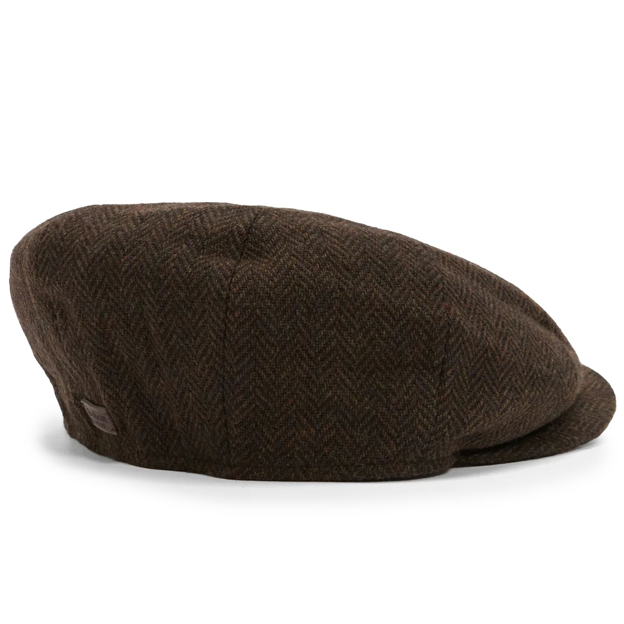 Barbour Fyne Tweed Baker Boy Cap - Dark Brown