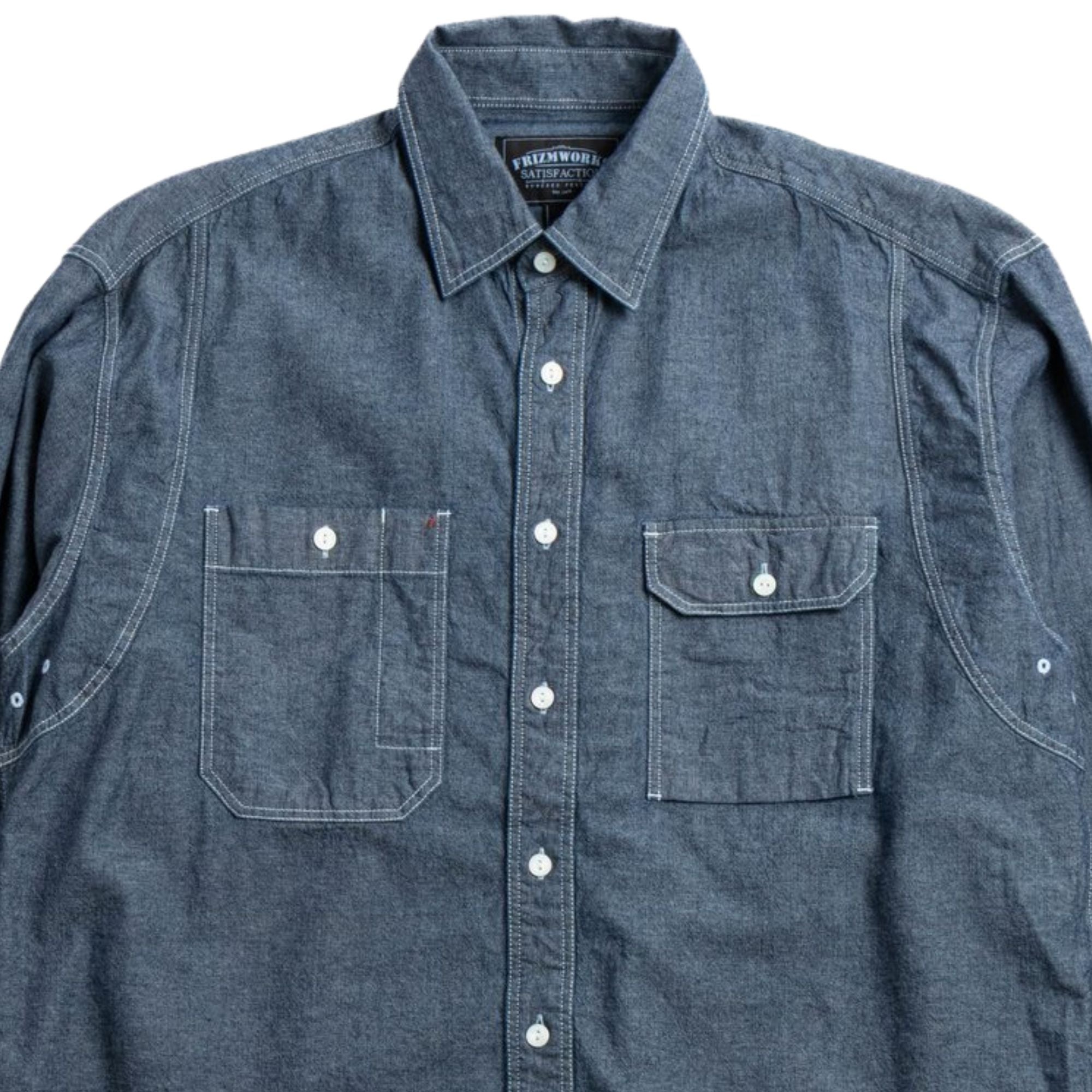 FrizmWORKS 1920s Chambray Work Shirt - Indigo