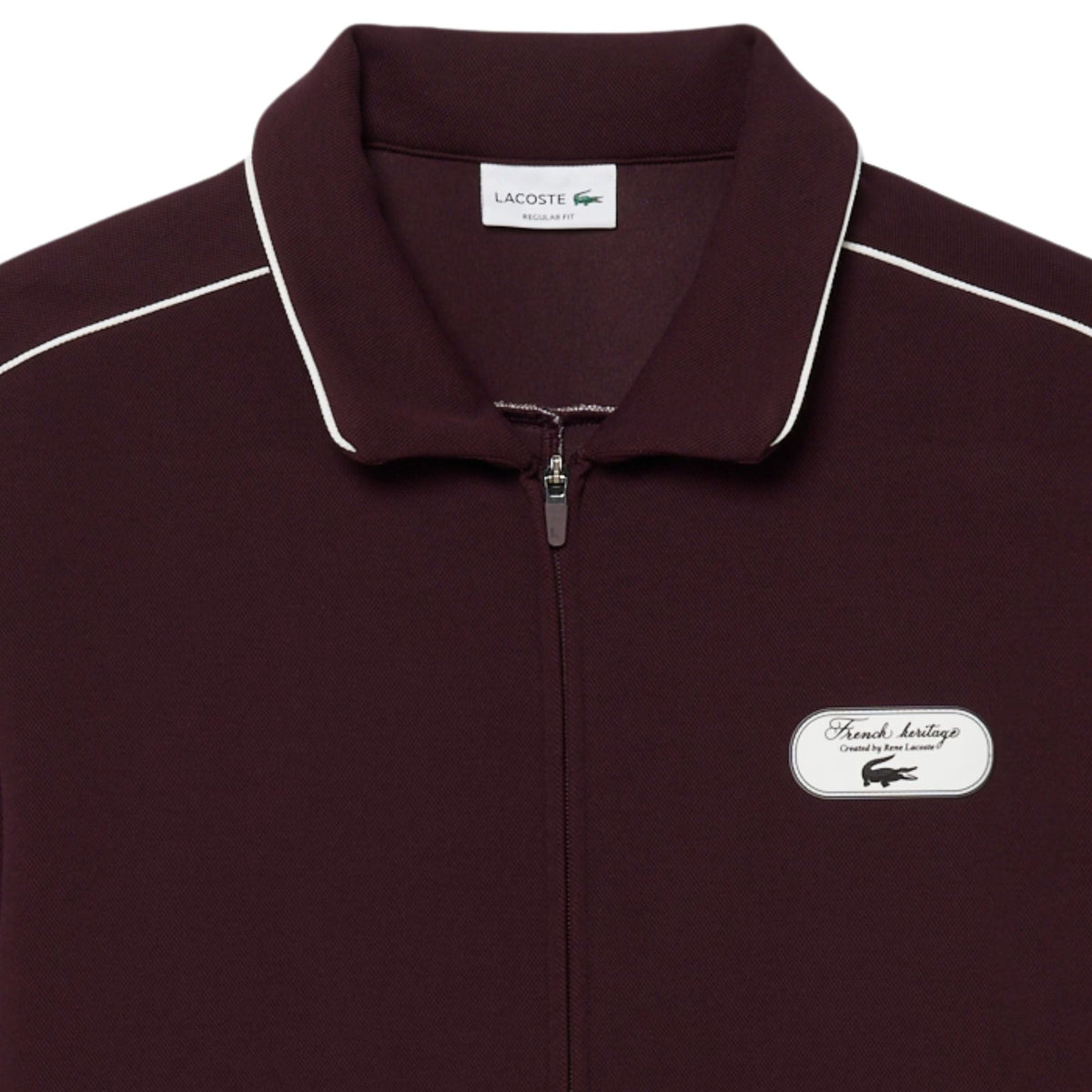 Lacoste Tennis Heritage Zipped Badge Accent Sweatshirt - Merlot